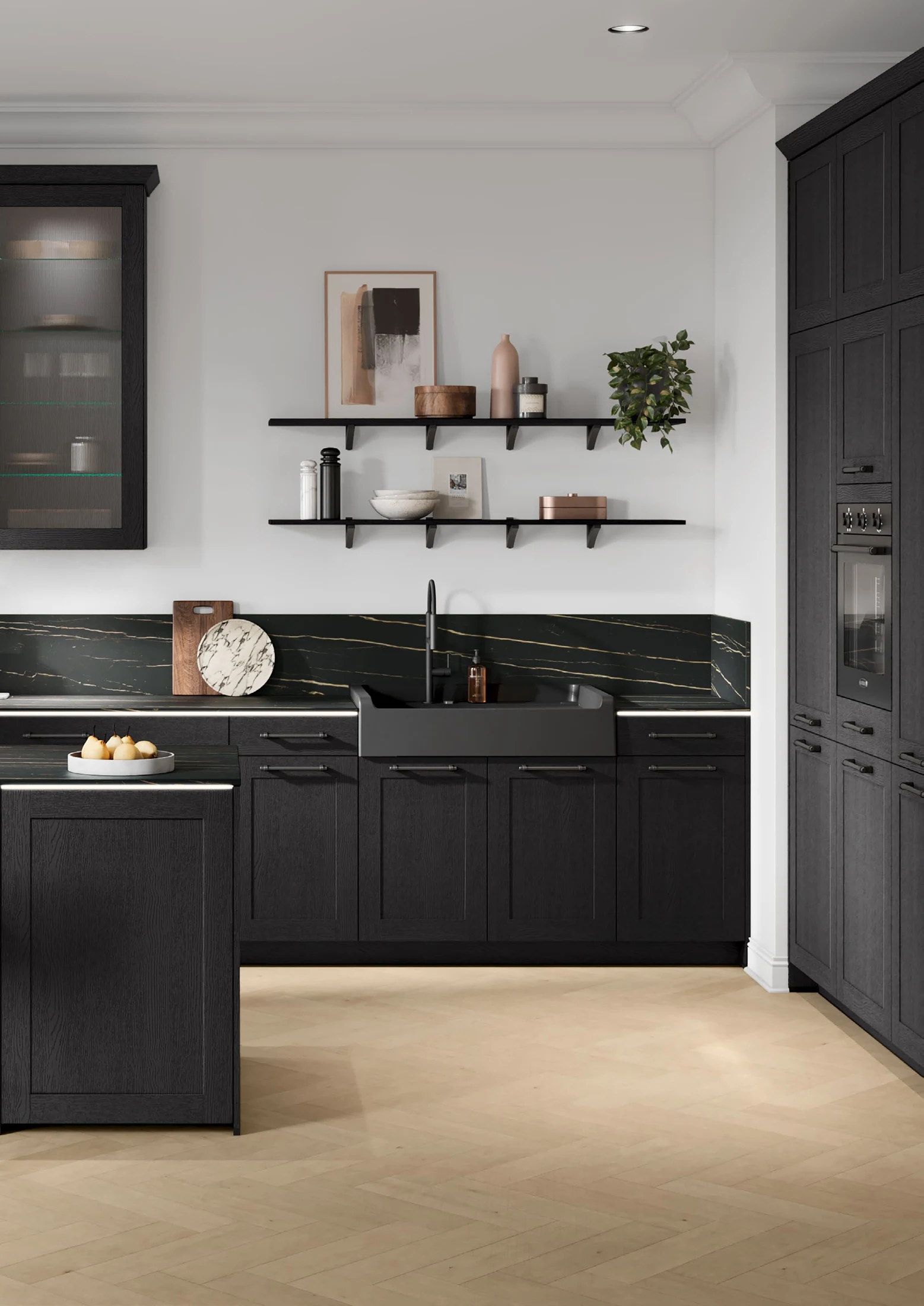 Cuisine nobilia FRAME 649 · Structure bois noir, photo du magazine